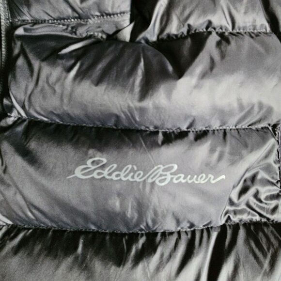 Eddie Bauer Down Vest Mens Tall Large Black EB650 Insulated Puffer Lightweight - Picture 8 of 10